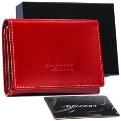Portfel skórzany Cavaldi RD-17-GCL czerwony. Czerwone portfele damskie 4U Cavaldi, bez wzorów, ze skóry. Za 69.99 zł.