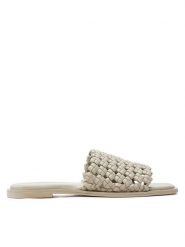 Calvin Klein Klapki Flat Slide Latt HW0HW02143 Beżowy. Brązowe klapki damskie CALVIN KLEIN, bez wzorów, ze skóry, bez obcasa. Za 269.99 zł.