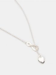 Naszyjnik z zawieszką - srebrny. Szare naszyjniki damskie Sinsay, srebrne. Za 7.99 zł.