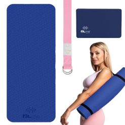 Zestaw Do Jogi Mata Antypoślizgowa Kostki 2 Szt. Pasek Do Jogi. Niebieskie paski męskie FIT.ME, bez wzorów, sportowe. Za 99.98 zł.