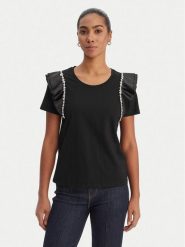 Fracomina Bluzka FR26ST3039J40001 Czarny Regular Fit. Czarne bluzki damskie Fracomina, xs, bez wzorów, z bawełny, bez kołnierzyka, bez ramiączek. Za 329.99 zł.