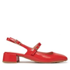 Sandały Hispanitas. Czerwone sandały damskie Hispanitas, bez wzorów, bez obcasa, na płaskiej podeszwie. Za 339.99 zł.
