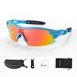Akcesoria sportowe i dla sportowców/okulary/okulary przeciwsłoneczne. Niebieskie okulary przeciwsłoneczne dziecięce WEST BIKING. Za 91.60 zł.
