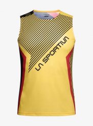 Koszulka do biegania męska La Sportiva Flow Tank. Żółte t-shirty sportowe męskie La Sportiva, l, z materiału, bez ramiączek, do biegania. Za 269.49 zł.