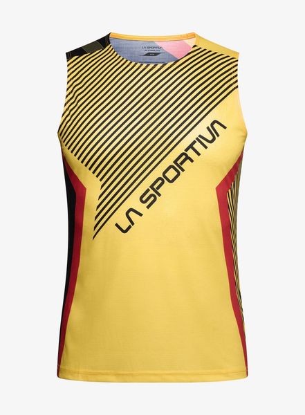 Koszulka do biegania męska La Sportiva Flow Tank. Żółte t-shirty sportowe męskie La Sportiva, l, z materiału, bez ramiączek, do biegania. Za 269.49 zł.
