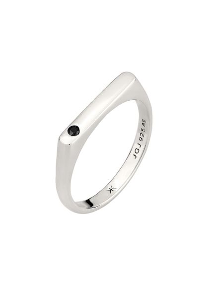 KUZZOI Pierścionek Sygnet Męski czarnym cyrkonem 925 Sterling Silver Pierścionki 1 ct Męskie. Czarne biżuteria dla mężczyzn KUZZOI, z cyrkonią, srebrne. Za 203.99 zł.