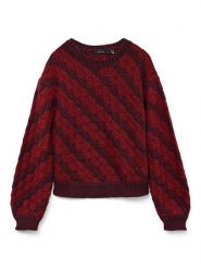 Vero Moda Sweter w kolorze bordowym rozmiar: XL. Czerwone swetry klasyczne damskie Vero Moda, xl, bez kołnierzyka. Za 82.83 zł.