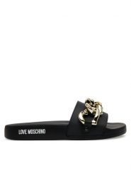 LOVE MOSCHINO Klapki JA28132G1MI16000 Czarny. Czarne klapki damskie Love Moschino, bez wzorów, z tworzywa sztucznego, bez obcasa. Za 489.99 zł.