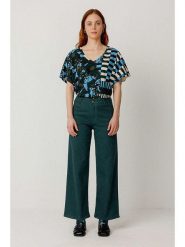 SKFK Spodnie "Ainhize" w kolorze morskim rozmiar: 40. Zielone spodnie materiałowe damskie SKFK, bez wzorów, z bawełny, klasyczne, z podwyższonym stanem. Za 260.99 zł.