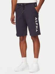 Alpha Industries Szorty sportowe Jersey 116366 Granatowy Regular Fit. Niebieskie szorty męskie Alpha Industries, m, z bawełny. Za 169.99 zł.