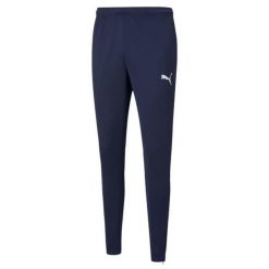 Męskie Treningowe Spodnie Do Biegania TeamRise Poly. Niebieskie spodnie materiałowe męskie Puma, bez wzorów, z materiału. Za 207.99 zł.