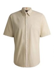 Koszula męska BOSS Relegant_6-short_M Light Beige (50537331-271). Brązowe koszule męskie Boss, m, bez wzorów, bez kołnierzyka, bez ramiączek. Za 229.00 zł.