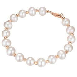 Valero Pearls Srebro wysokiej pr óby Perła hodowlana słodkowodna Bransoletki 1 ct Damski. Białe bransoletki damskie Valero Pearls, pozłacane. Za 329.99 zł.