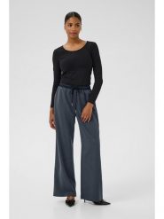 Kaffe Spodnie w kolorze niebieskim rozmiar: 36. Niebieskie spodnie materiałowe damskie Kaffe, bez wzorów, z materiału, z podwyższonym stanem. Za 144.24 zł.