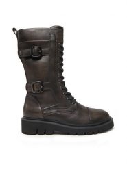 TWINSET Kozaki 242TGT122 Brązowy. Brązowe kozaki damskie Twinset, ze skóry, bez obcasa, na płaskiej podeszwie. Za 1,249.00 zł.