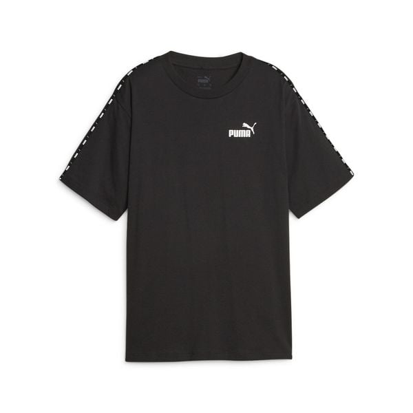 PUMA KOSZULKA ESS TAPE 67599401 r S. Czarne bluzki sportowe damskie Puma, s, z bawełny, bez kołnierzyka, bez ramiączek. Za 101.65 zł.