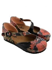 Goby Skórzane baleriny w kolorze czarno-czerwonym rozmiar: 38. Czarne baleriny damskie Goby, bez wzorów, bez obcasa. Za 193.24 zł.