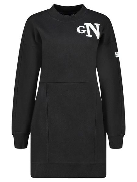 Geographical Norway Sukienka dresowa "Gardette" w kolorze czarnym rozmiar: XXL. Czarne sukienki damskie Geographical Norway, na co dzień, xxl, bez wzorów, z dresówki, bez kołnierzyka, bez ramiączek, midi, proste. Za 91.99 zł.
