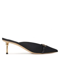 Klapki Elisabetta Franchi. Czarne klapki damskie Elisabetta Franchi, bez wzorów, bez obcasa. Za 2,239.00 zł.
