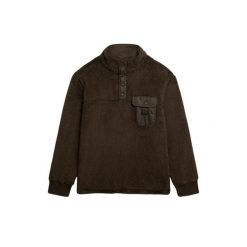 Polarowy sweter z kołnierzem tunisejskim Superdry. Brązowe swetry męskie Superdry., na zimę, m, bez wzorów, z polaru, bez kołnierzyka. Za 383.10 zł.