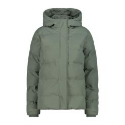 Damska kurtka z kapturem CMP. Szare kurtki damskie CMP, na zimę, xs, bez wzorów, z puchu, z kapturem. W wyprzedaży za 464.10 zł.