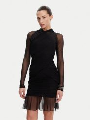 Versace Jeans Couture Sukienka koktajlowa 78HAO971 Czarny Slim Fit. Czarne sukienki damskie Versace Jeans Couture, bez wzorów, z jeansu, wizytowe, bez kołnierzyka, bez ramiączek. Za 1,029.00 zł.