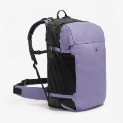 Plecak trekkingowy Travel 500 40 litrów Organizer. Czarne plecaki damskie FORCLAZ, bez wzorów, sportowe. Za 299.99 zł.