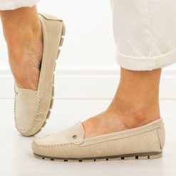 Beżowe skórzane mokasyny damskie Filippo Dp2037/26. Brązowe mokasyny damskie Filippo, z jeansu. Za 199.00 zł.