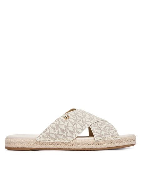MICHAEL Michael Kors Espadryle Kenzie 40R6KZFS1B Kremowy. Białe espadryle damskie MICHAEL Michael Kors, bez wzorów, ze skóry, bez obcasa. Za 529.99 zł.