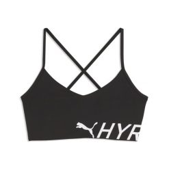 Damski stanik sportowy PUMA x HYROX Strappy PWRMODE PUMA. Fioletowe biustonosze sportowe damskie Puma, bez wzorów, z dzianiny. Za 229.00 zł.