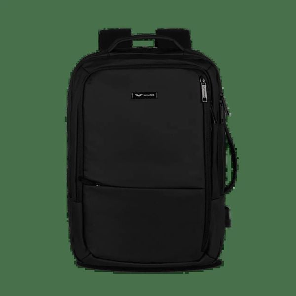 Wielofunkcyjny Plecak Vireo 003 - Black. Czarne plecaki męskie Wings, bez wzorów, z gumy. Za 139.90 zł.