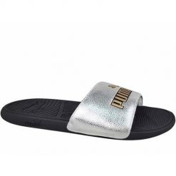 Klapki damskie Puma Cool Cat 2.0. Szare klapki damskie Puma, bez wzorów, z materiału, bez obcasa. W wyprzedaży za 126.80 zł.