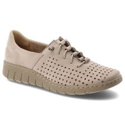 Półbuty damskie Wasak, skóra naturalna perforowana cholewka sznurowany fason elastyczna lekka podeszwa okrągły nosek, beżowe, 0810. Brązowe półbuty damskie Wasak, bez wzorów, z materiału, klasyczne, z okrągłym noskiem, bez obcasa. Za 339.00 zł.