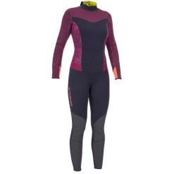 Kombinezon żeglarski Dinghy 500 z neoprenu 3/2 mm damski. Fioletowe kombinezony damskie Decathlon, s, bez wzorów, z materiału, bez kołnierzyka, bez ramiączek. Za 399.99 zł.