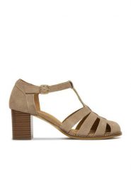 Lasocki Półbuty CEO-25F531-3 Beżowy. Brązowe półbuty damskie Lasocki, bez wzorów, ze skóry, bez obcasa, na obcasie. Za 249.99 zł.