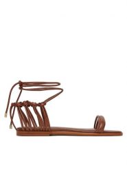 Patrizia Pepe Sandały 8X0102/L026-B111 Brązowy. Brązowe sandały damskie Patrizia Pepe, bez wzorów, ze skóry, bez obcasa, na płaskiej podeszwie. Za 919.99 zł.