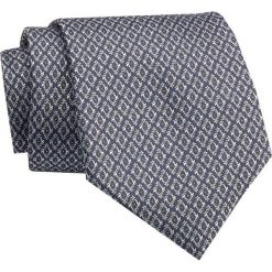 Krawat Klasyczny, Granatowo-Biały w Drobny Geometryczny Wzór, Szeroki 8 cm, Elegancki -CHATTIER. Niebieskie krawaty i muchy męskie Chattier, bez wzorów, z tkaniny, eleganckie. Za 49.00 zł.