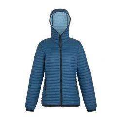 Kurtka Ocieplana Damska Rigain. Niebieskie kurtki damskie Regatta, m, bez wzorów, z materiału, z kapturem. Za 150.99 zł.