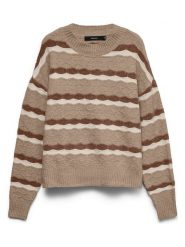 Vero Moda Sweter w kolorze beżowym rozmiar: XS. Brązowe swetry klasyczne damskie Vero Moda, xs, bez kołnierzyka. Za 149.95 zł.