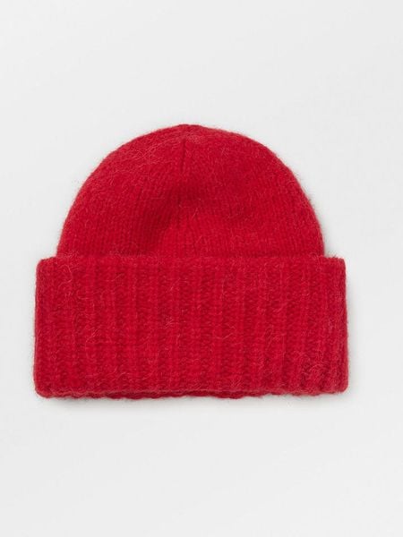 Becksöndergaard Czapka beanie w kolorze czerwonym rozmiar: onesize. Czerwone czapki zimowe damskie Becksöndergaard, z materiału. Za 217.99 zł.