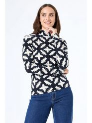 Garcia Koszulka w kolorze czarno-kremowym rozmiar: L. Brązowe bluzki damskie Garcia, l, bez wzorów, z bawełny, bez kołnierzyka, bez ramiączek. Za 78.99 zł.