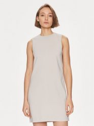 Calvin Klein Sukienka codzienna K20K207257 Beżowy Slim Fit. Brązowe sukienki damskie CALVIN KLEIN, na co dzień, bez wzorów, z syntetyku, bez kołnierzyka, bez ramiączek, proste. Za 399.99 zł.