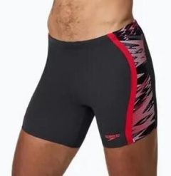 Spodenki kąpielowe Speedo Hyperboom Splice - Mid jammers. Czarne kąpielówki męskie Speedo, m, bez wzorów, z tkaniny, do pływania. Za 199.99 zł.