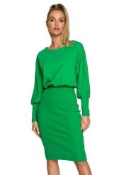 Made of emotion Sukienka w kolorze zielonym rozmiar: S. Zielone sukienki damskie Made Of Emotion, s, bez wzorów, bez kołnierzyka, bez ramiączek, midi. Za 122.45 zł.