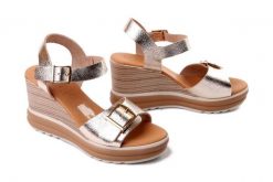 Oh! My Sandals 6003 duna champan, sandały damskie. Żółte sandały damskie Oh My Sandals, bez wzorów, ze skóry, bez obcasa, na koturnie. Za 334.90 zł.