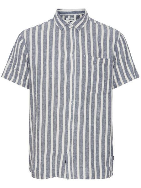 Solid Koszula 21107688 Niebieski Regular Fit. Niebieskie koszule męskie !SOLID, l, bez wzorów, ze lnu, bez kołnierzyka, bez ramiączek. Za 119.99 zł.