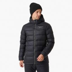 Kurtka puchowa Wędrówki męska Swedemount Östersund Down Jacket 2.0 wodoodporna. Czarne kurtki męskie SWEDEMOUNT, m, bez wzorów, z puchu, sportowe, bez kaptura. Za 746.00 zł.