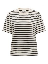 ONLY Koszulka w kolorze beżowym rozmiar: XS. Brązowe t-shirty damskie Only, xs, bez wzorów, z bawełny, bez kołnierzyka. Za 61.46 zł.