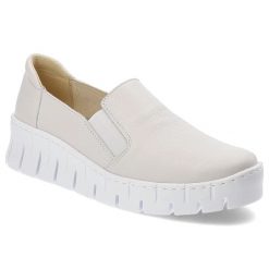 Białe Półbuty Wasak Modne Obuwie Damskie. Białe półbuty damskie Wasak, bez wzorów, z materiału, eleganckie, bez obcasa. Za 299.00 zł.