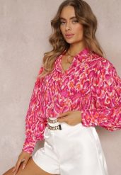 Różowa Koszula w Fantazyjny Print Merrell. Czerwone koszule damskie Renee, l, bez wzorów, bez kołnierzyka, bez ramiączek. Za 119.99 zł.